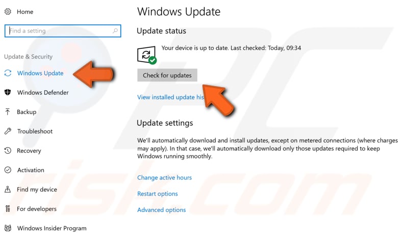 update your windows step 2