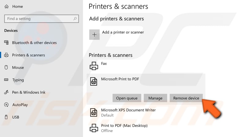 slet printere Mappeindhold trin 4