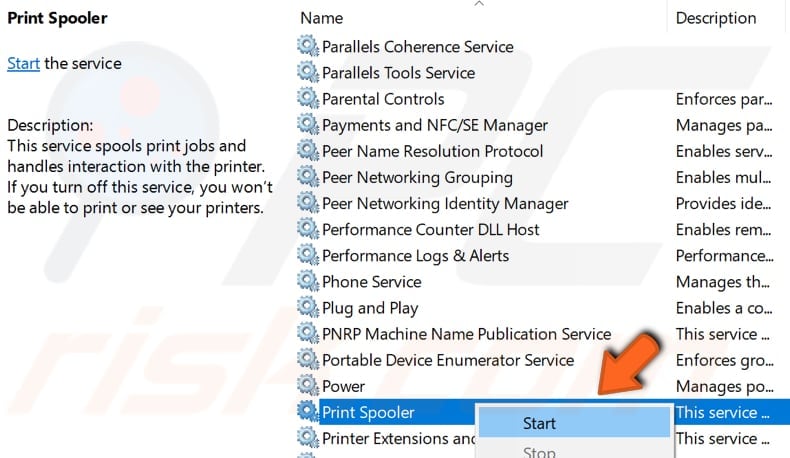 delete printers folder contents step 5