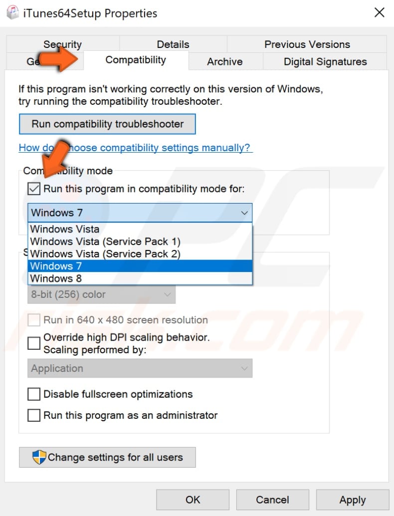 run games in compatibility mode step 2