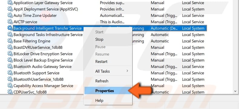 disable BITS step 2