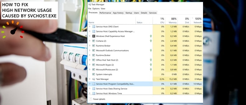 svchost high network usage 