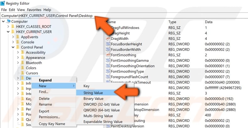 edit windows registry step 4