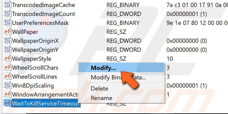 edit windows registry step 5