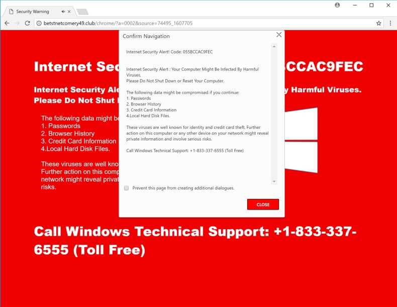 tech support scam example