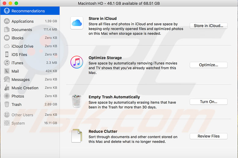 How to clear system storage on mac