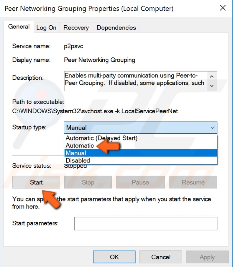 Check If The Peer Networking Grouping Service Is Running step 4