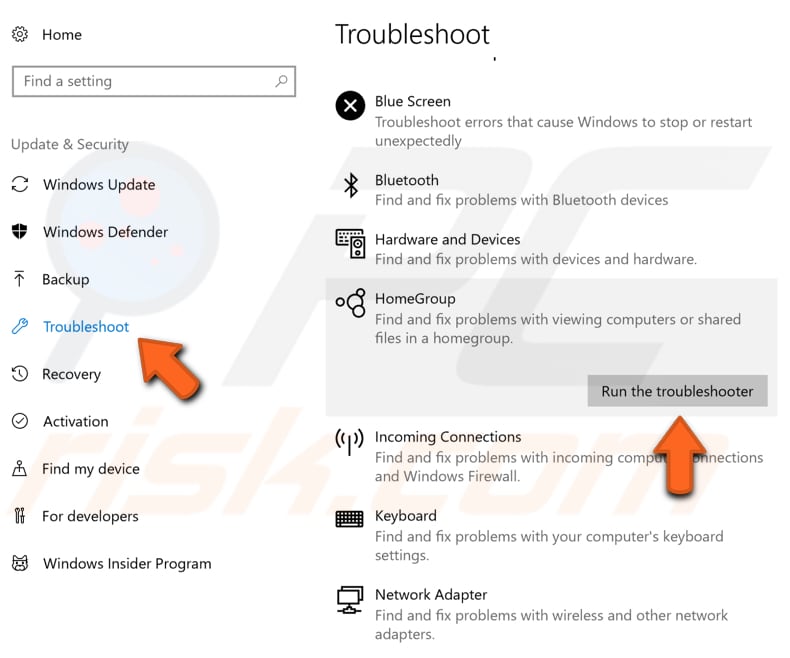 Run Windows Troubleshooter step 2