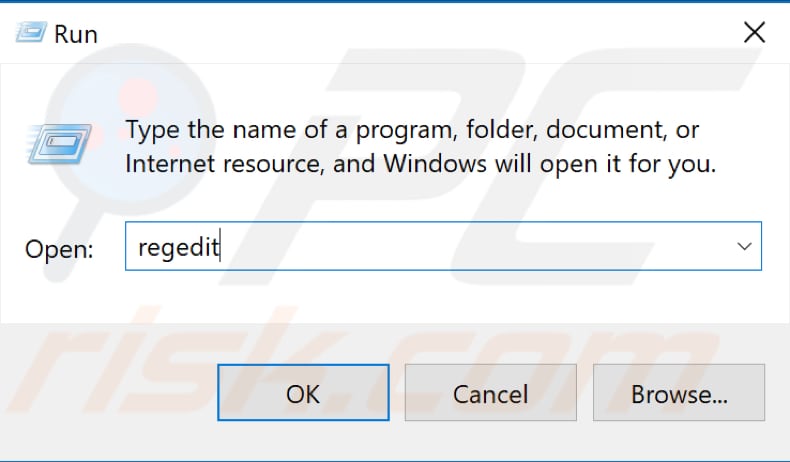 enable windows defender via registry editor step 1