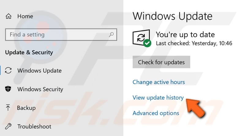 uninstall recently installed updates step 2