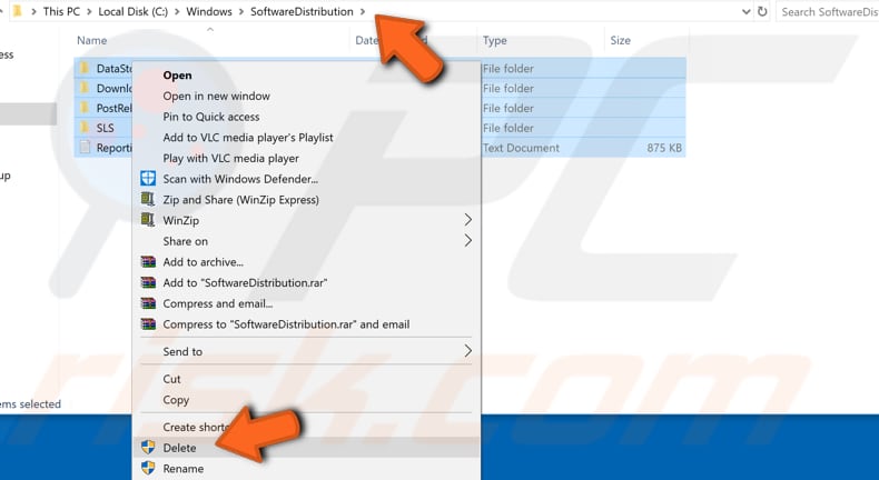 remove softwaredistribution folder contents step 1