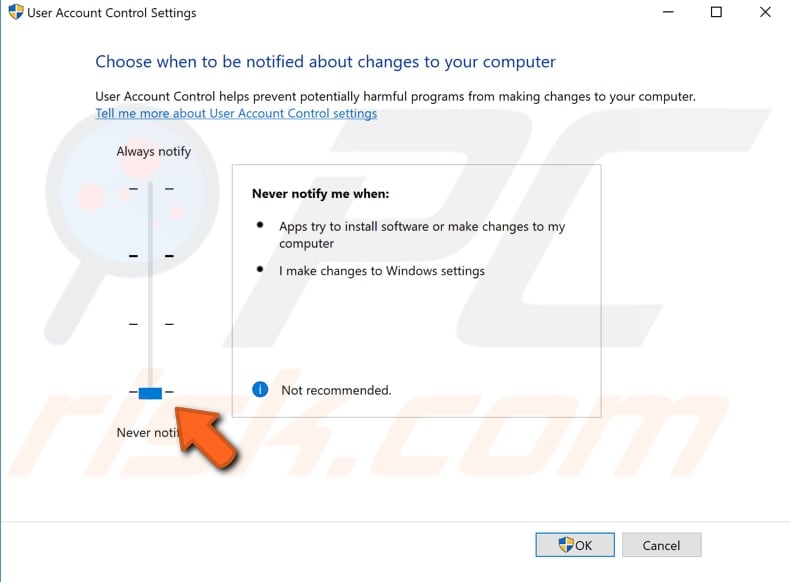 disable user account control step 2