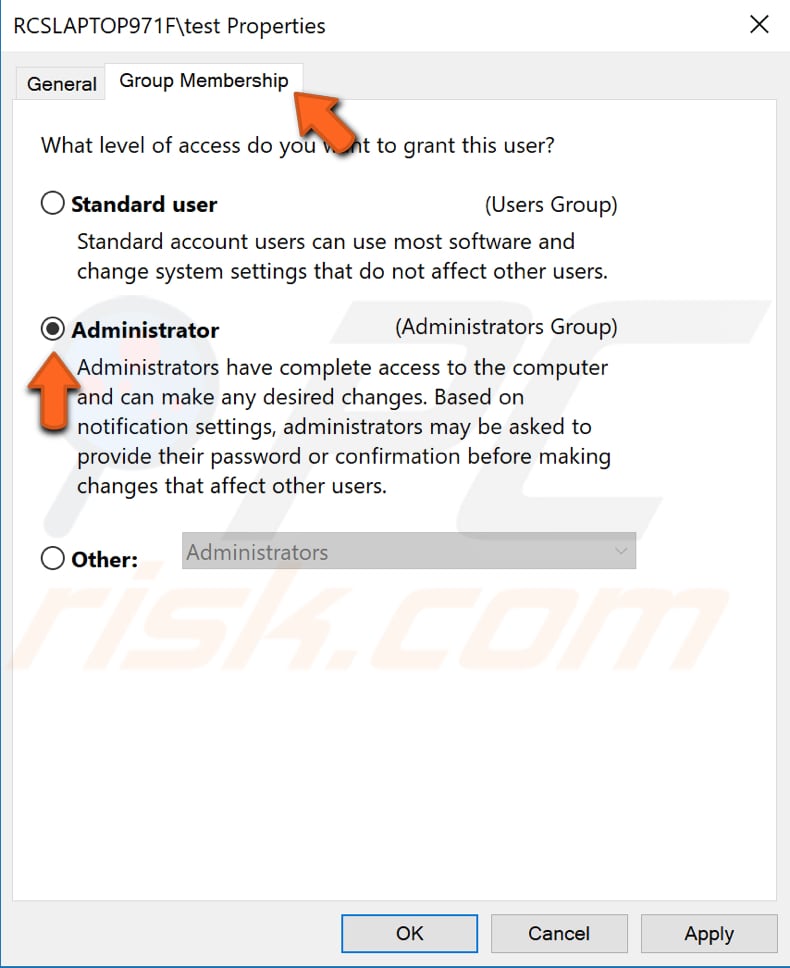 give administrative permission to the current user step 4