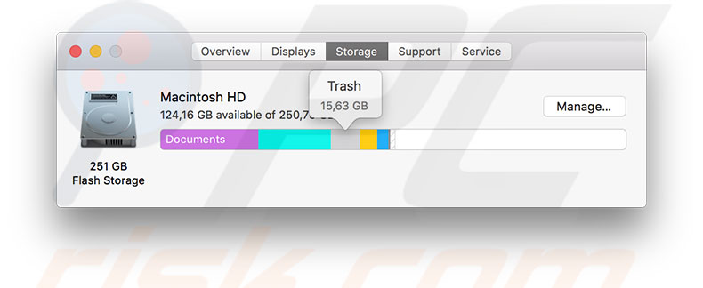 mac how to clear startup disk space