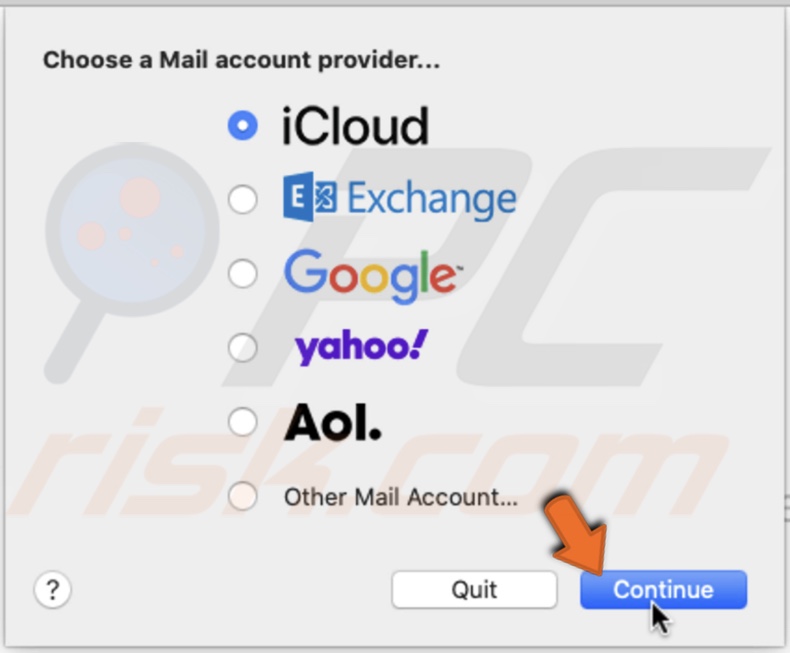 Choose email provider