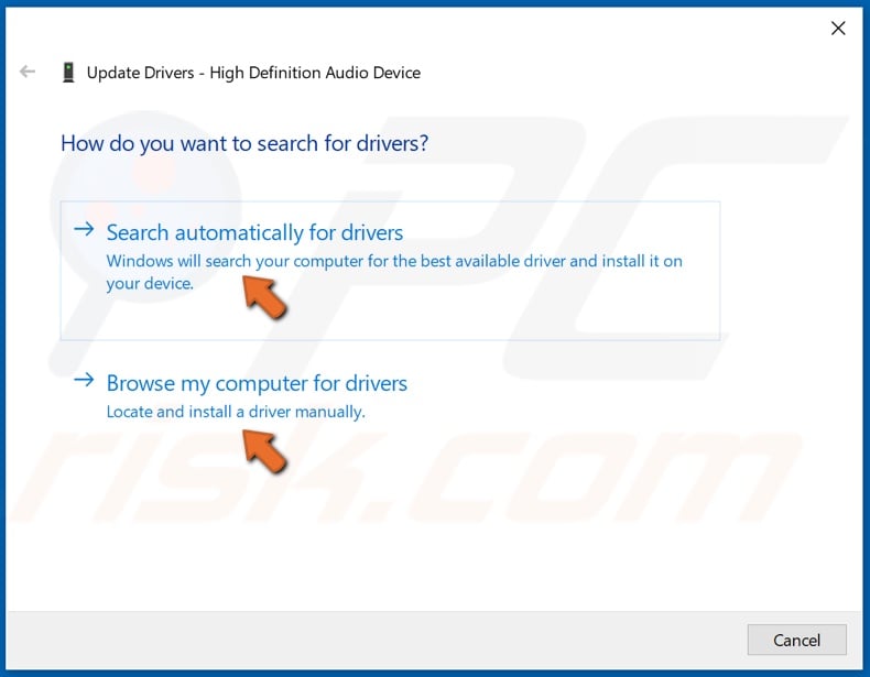 Click Search automatically for drivers