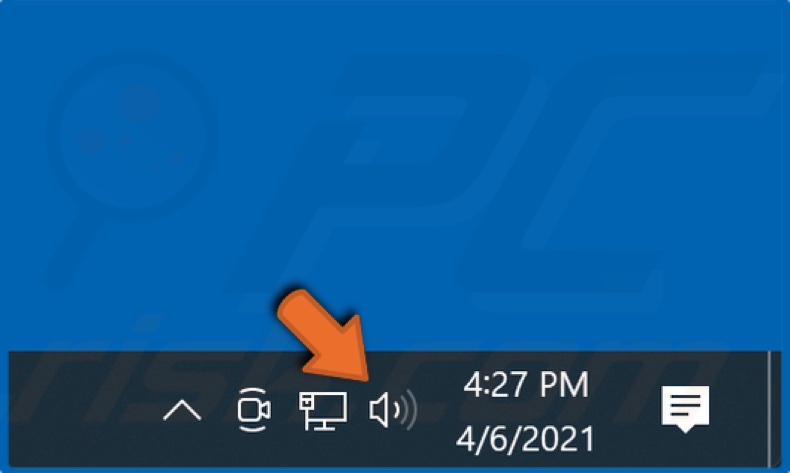 Right-click the Volume icon on the taskbar