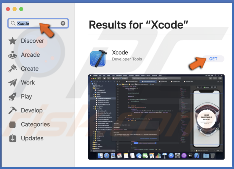 Search Xcode in the App Store