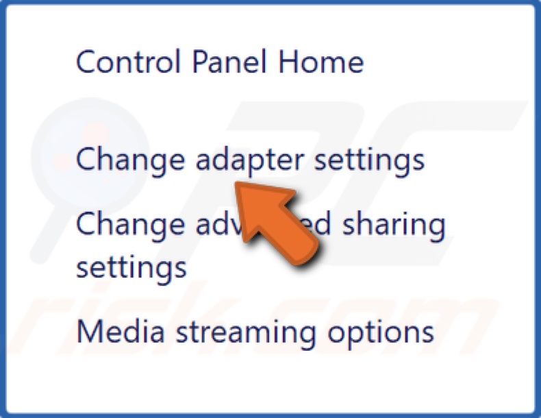 Click Change adapter settings