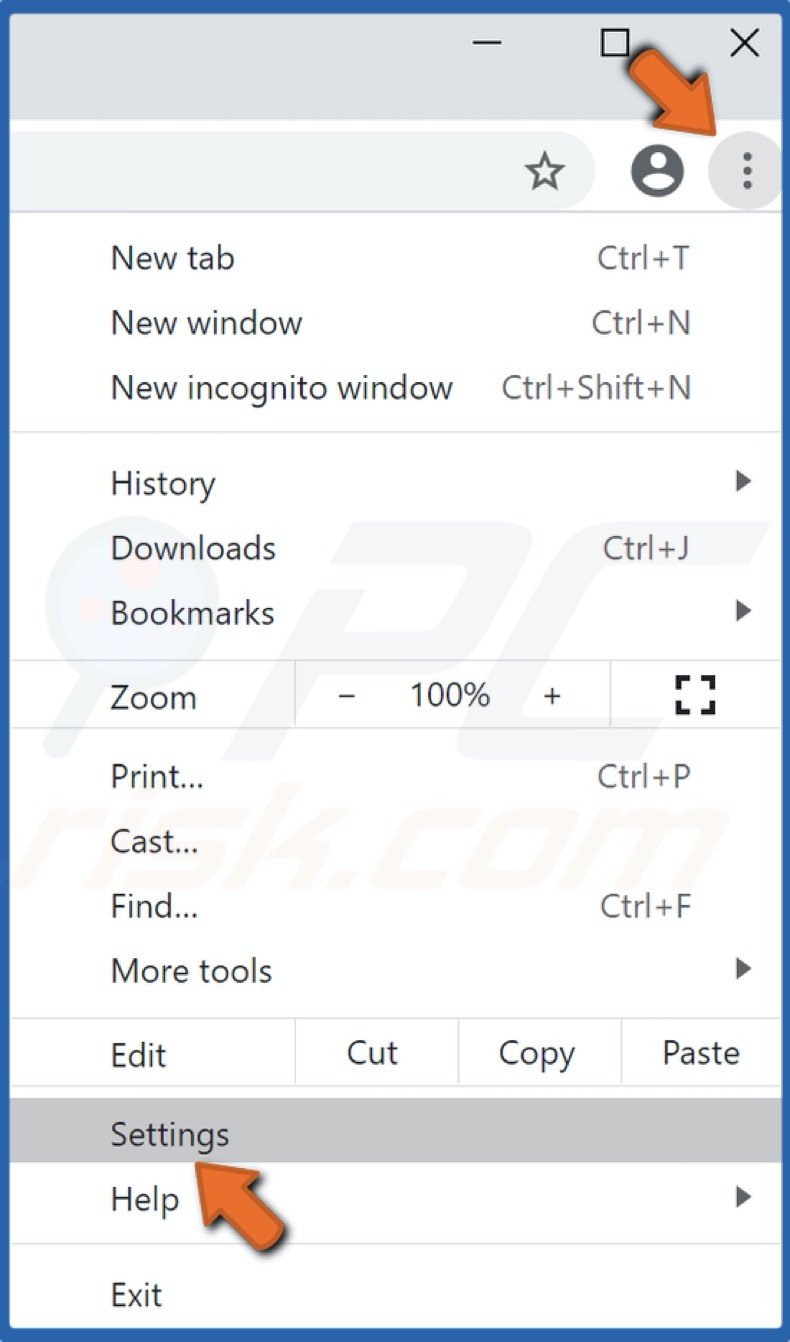 Open the drop-down menu and click Settings