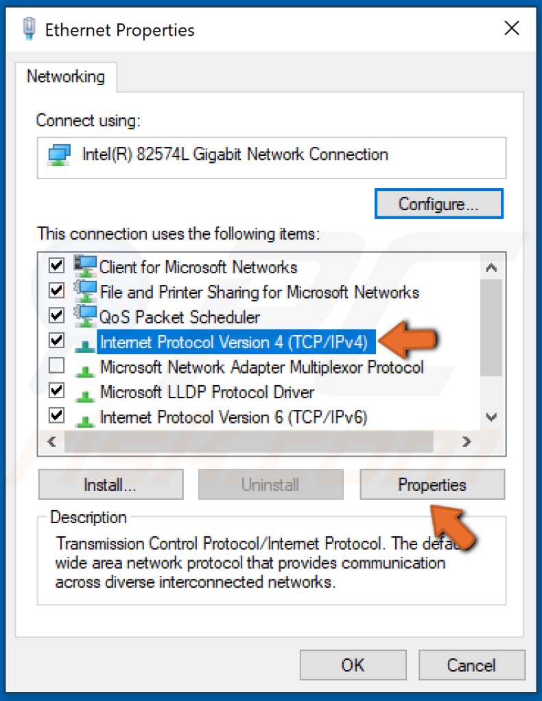 Select Internet Protocol Version 4 and click Properties