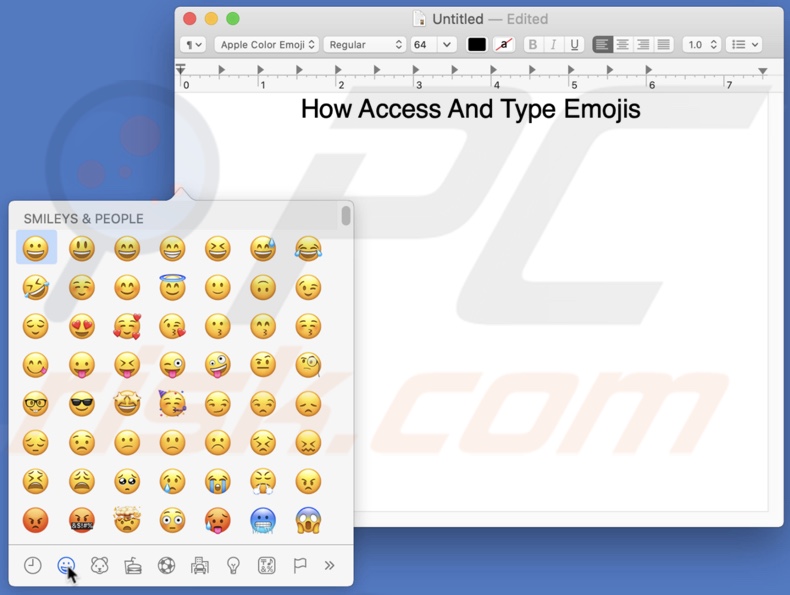 Open emoji menu