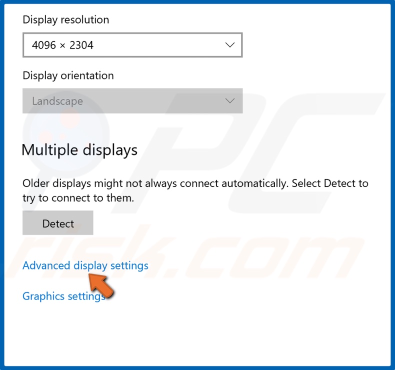 Click Advanced display settings