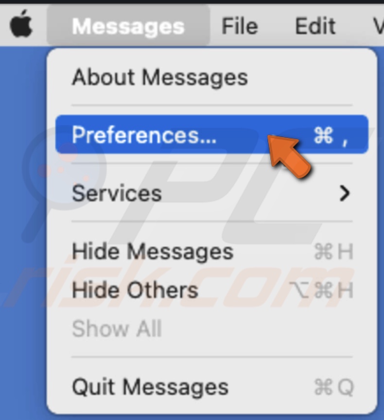 Go to Messages preferences