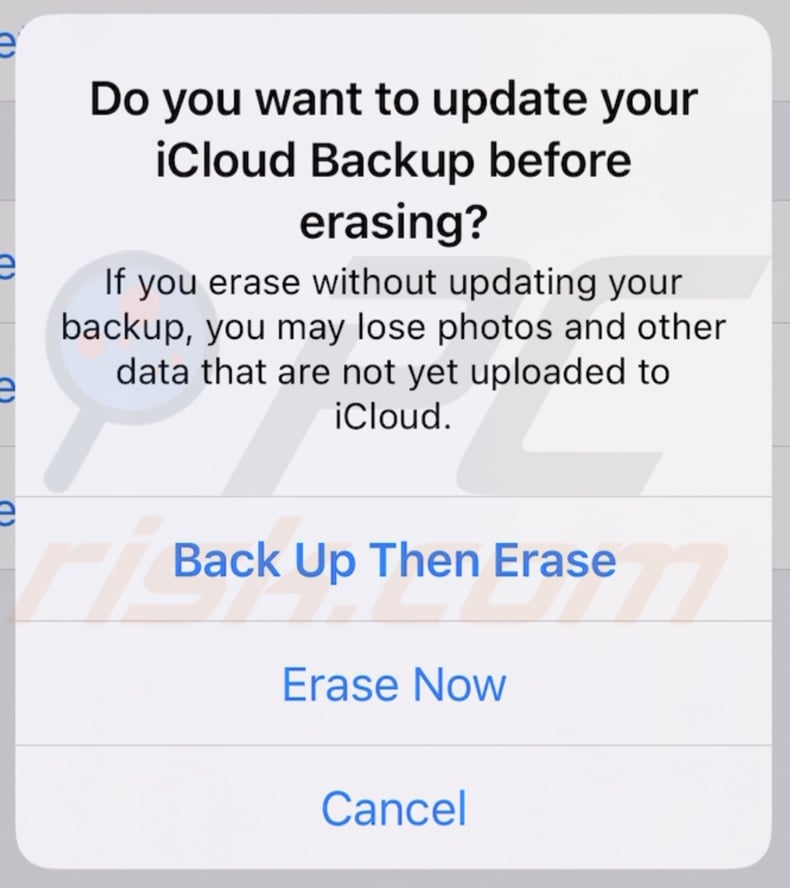 Reset iOS device in iOS settings