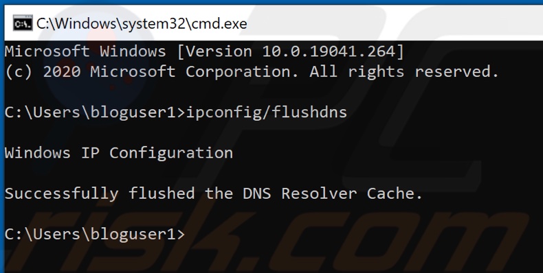 DNS successfully flushed