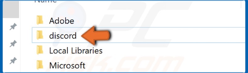 Find the discord folder