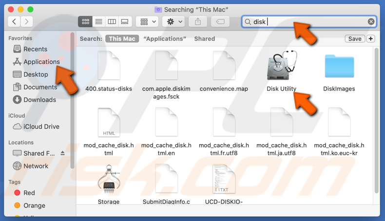 Open Disk Utility on Mac