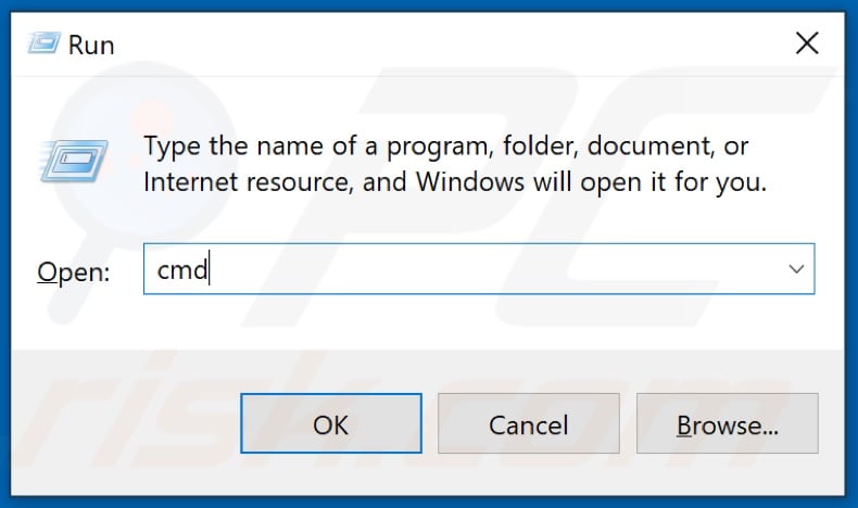 Type in CMD in the Run dialog box and open elevated Command prompt