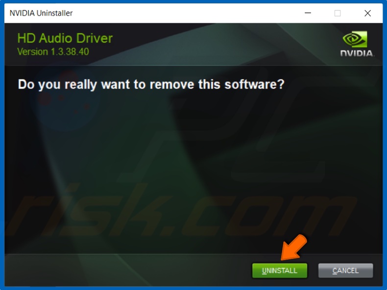 Confirm HD audio driver removal