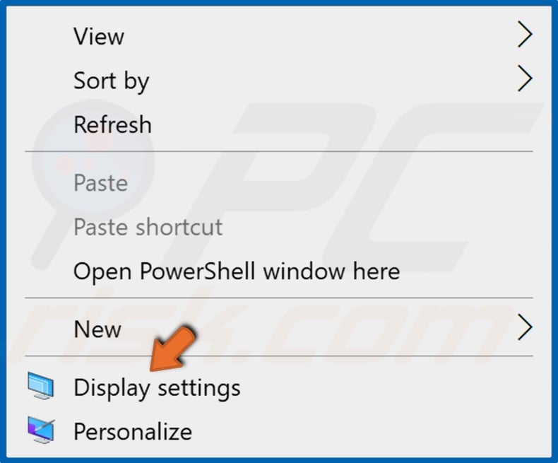 Right-click desktopn and click Display settings