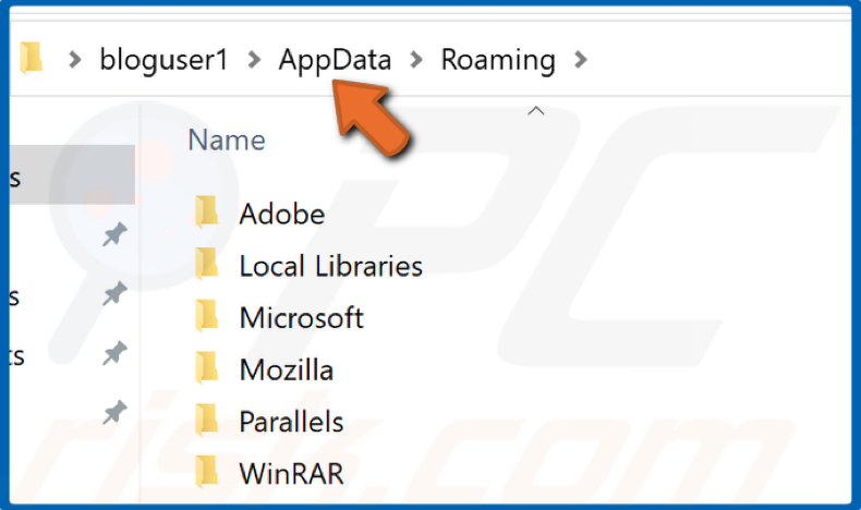 Go to that AppData folder