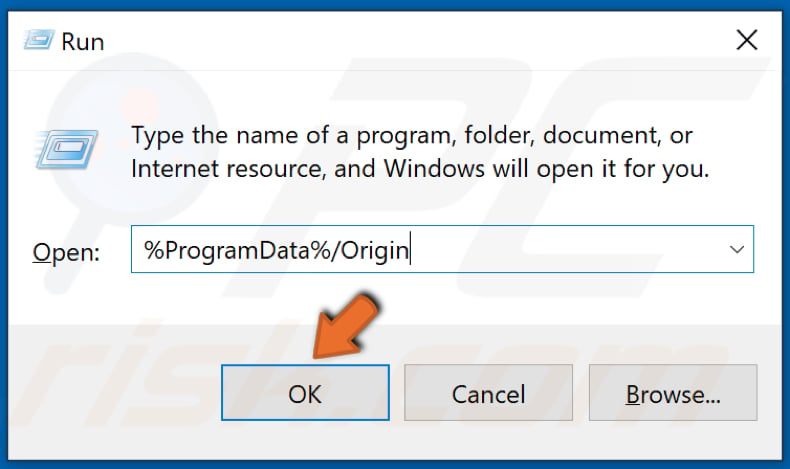 Type in %ProgramData% and click OK