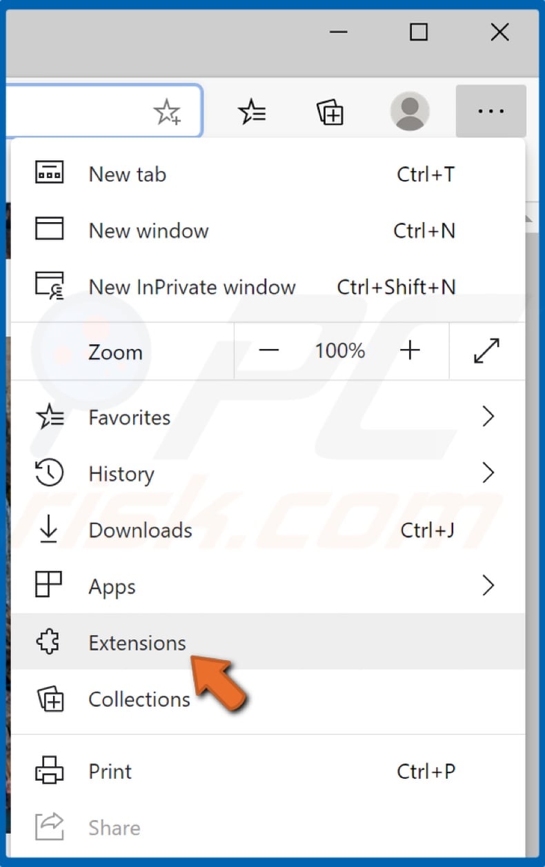 Open the options menu and select Extensions