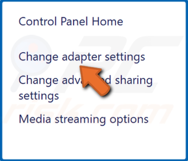 Click Change adapter settings