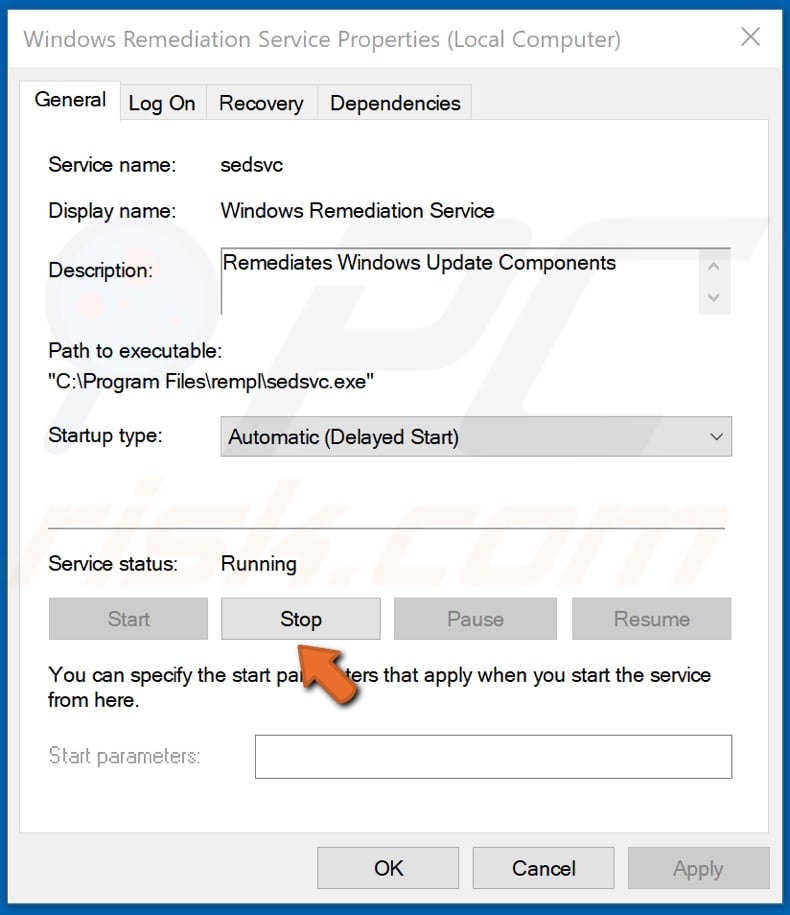 Stop Windows Remediation Service