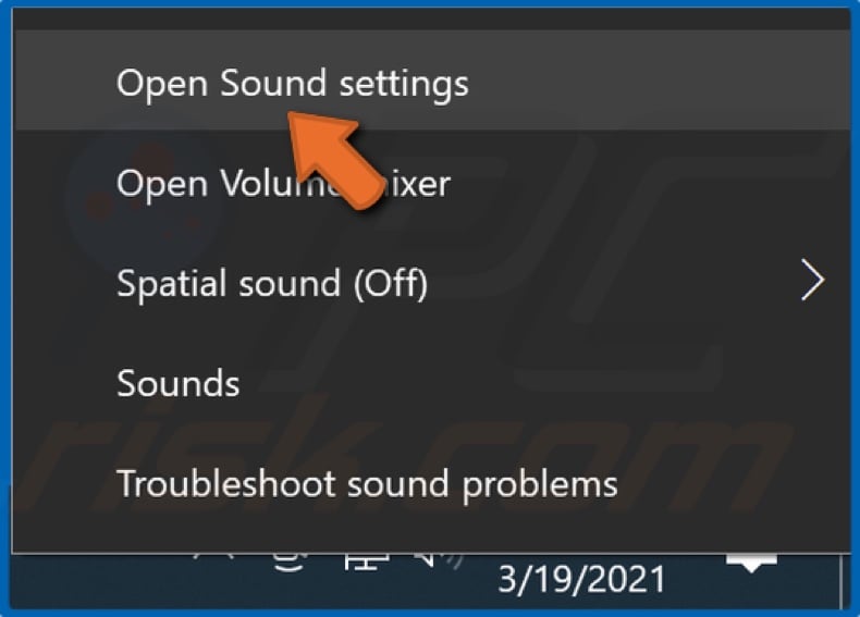 Click Open Sound settings