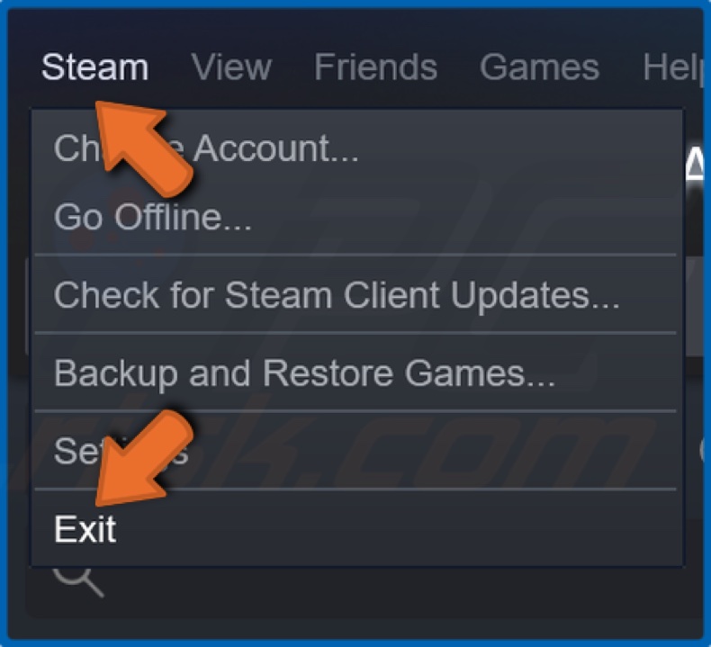 Click Steam and click Settings