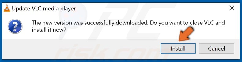 Once the update for VLC has been downloaded, click Install