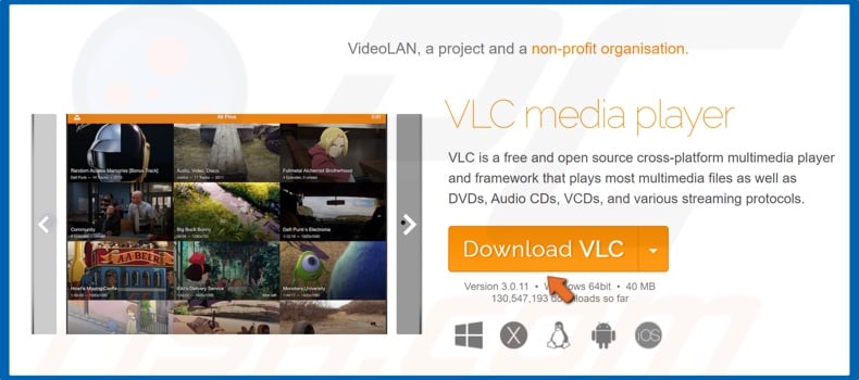 Click the Download VLC button