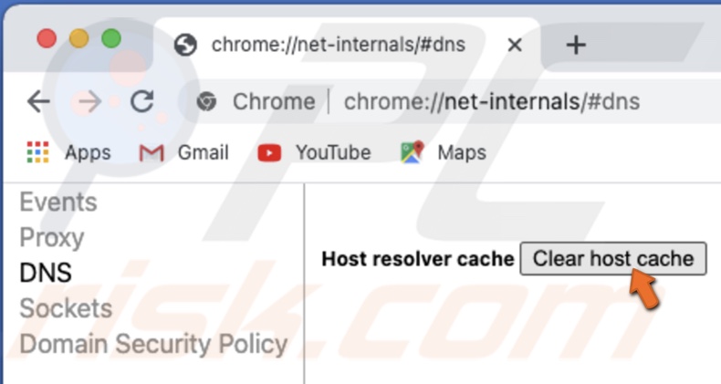 Clear Chrome DNS cache