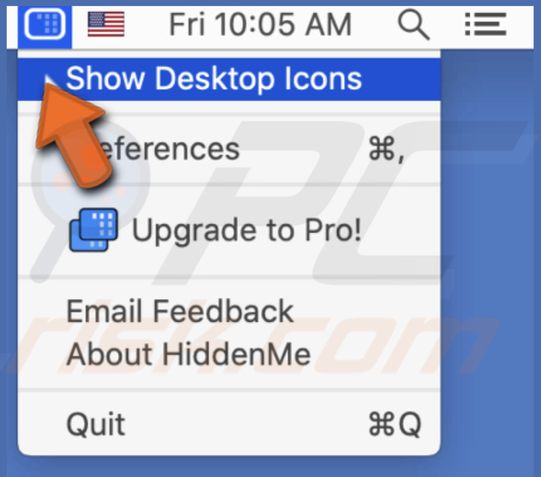 Shows Icons Using HiddenMe App