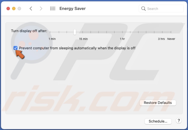 Disable energy consuming features