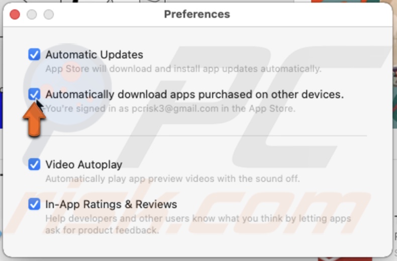 Enable automatic downloads in the App Store