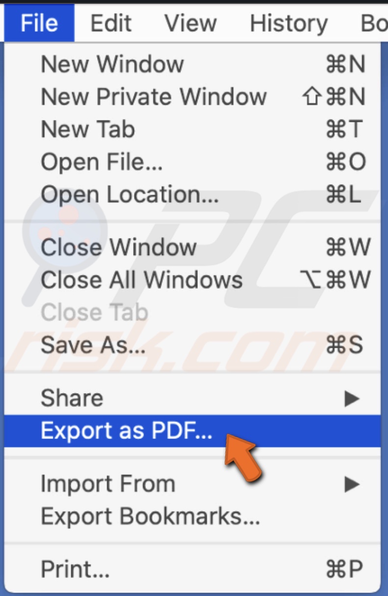 Click on Export as PDF