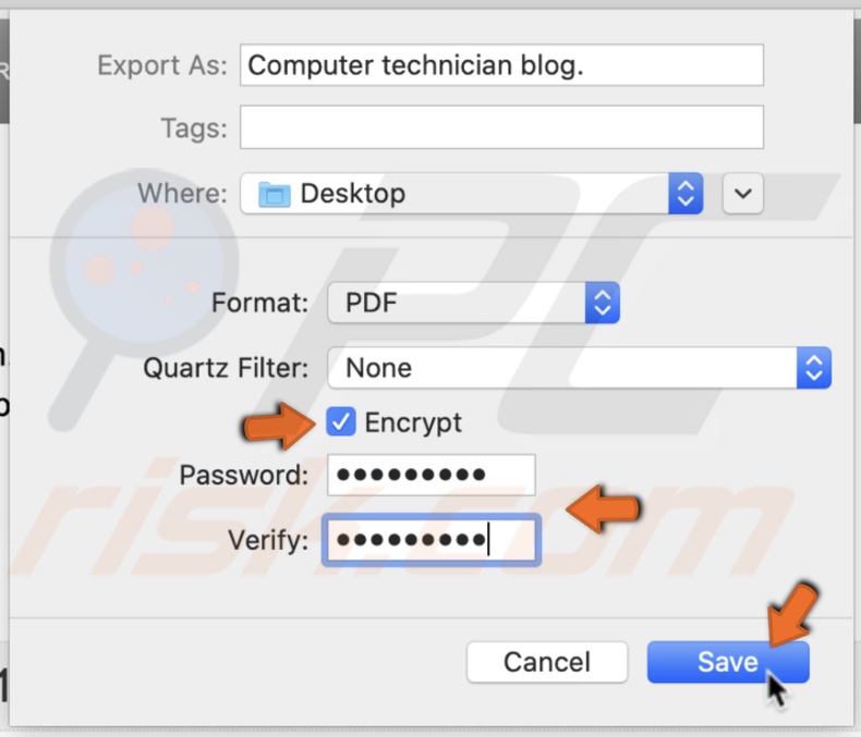 Password protect pdf using Export function
